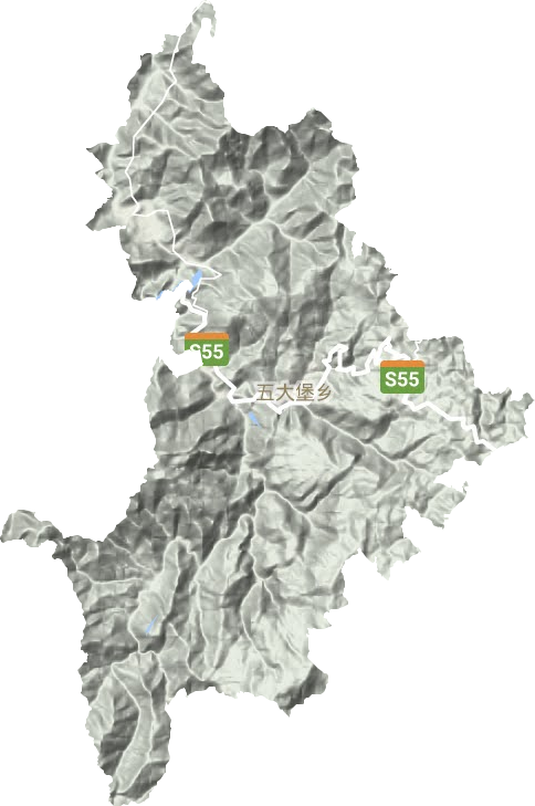 五大堡鄉地形圖