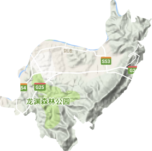劍池街道地形圖