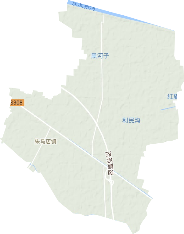 朱馬店鎮地形圖