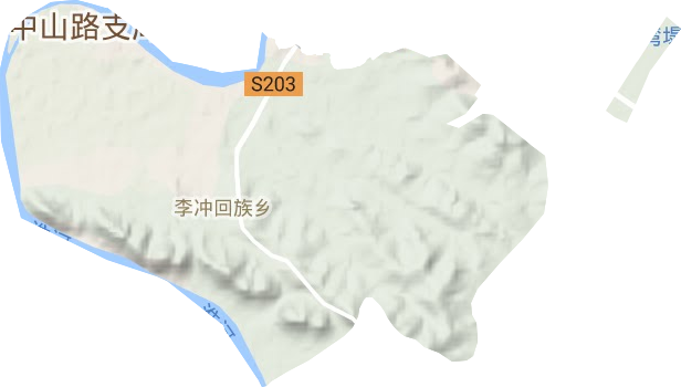李沖回族鄉地形圖
