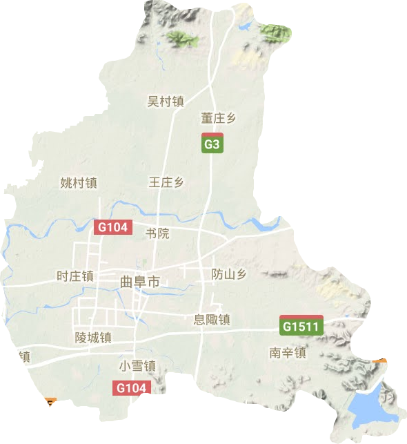 曲阜市地形圖