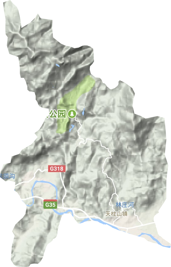 天柱山鎮地形圖