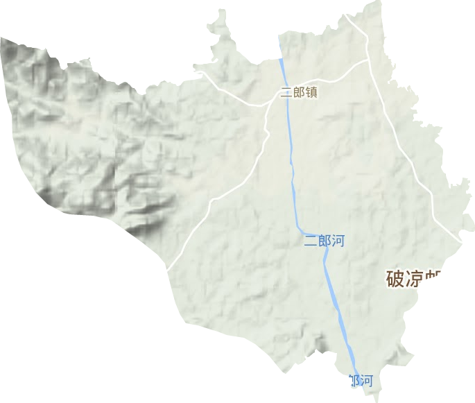 二郎鎮(zhèn)地形圖