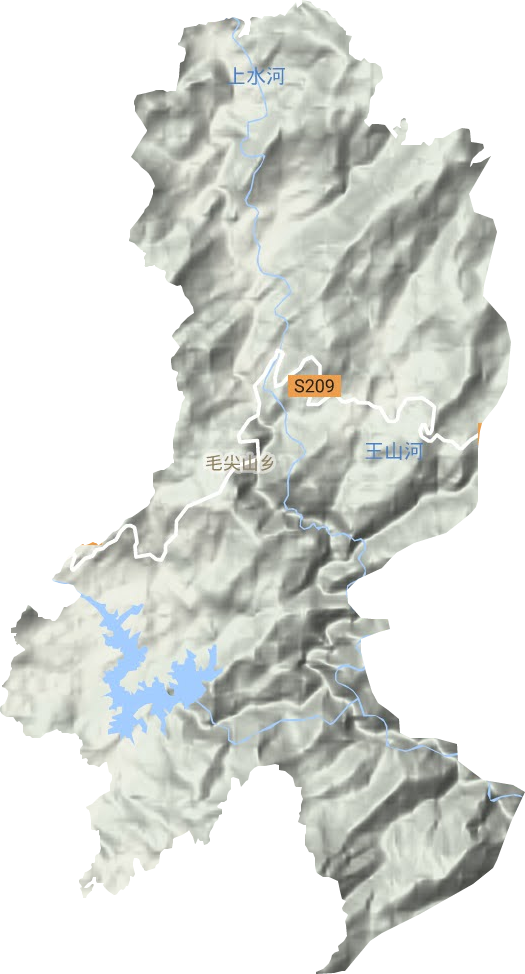 毛尖山鄉地形圖