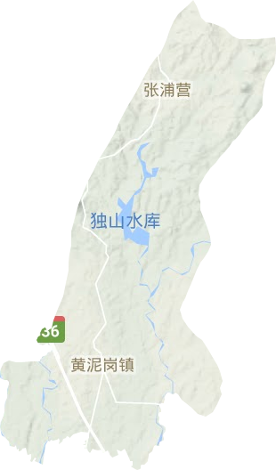 黃泥崗鎮地形圖