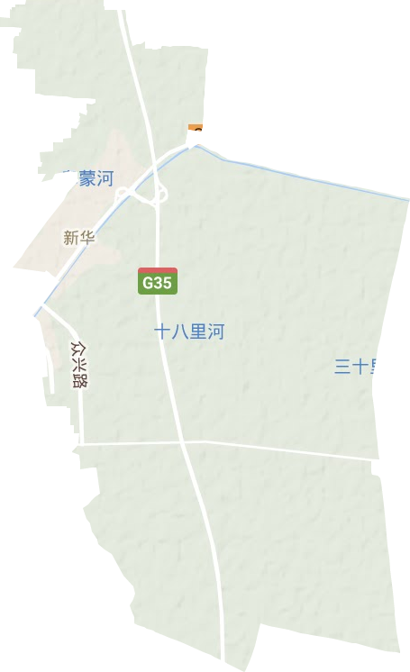 新華街道地形圖