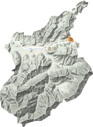 丁香鎮(zhèn)地形圖