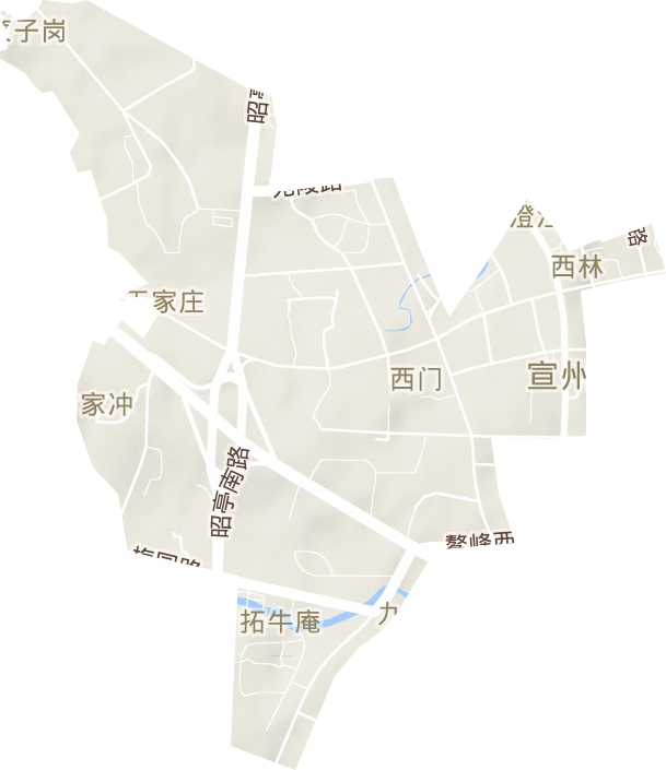 西林街道地形圖