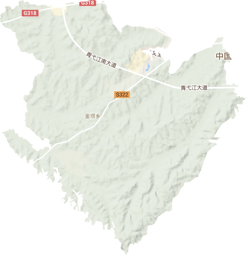 金壩街道地形圖