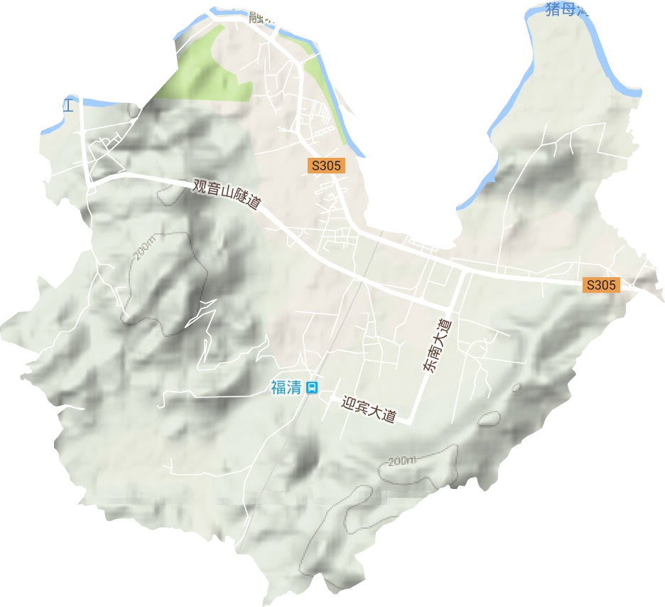 龍江街道地形圖