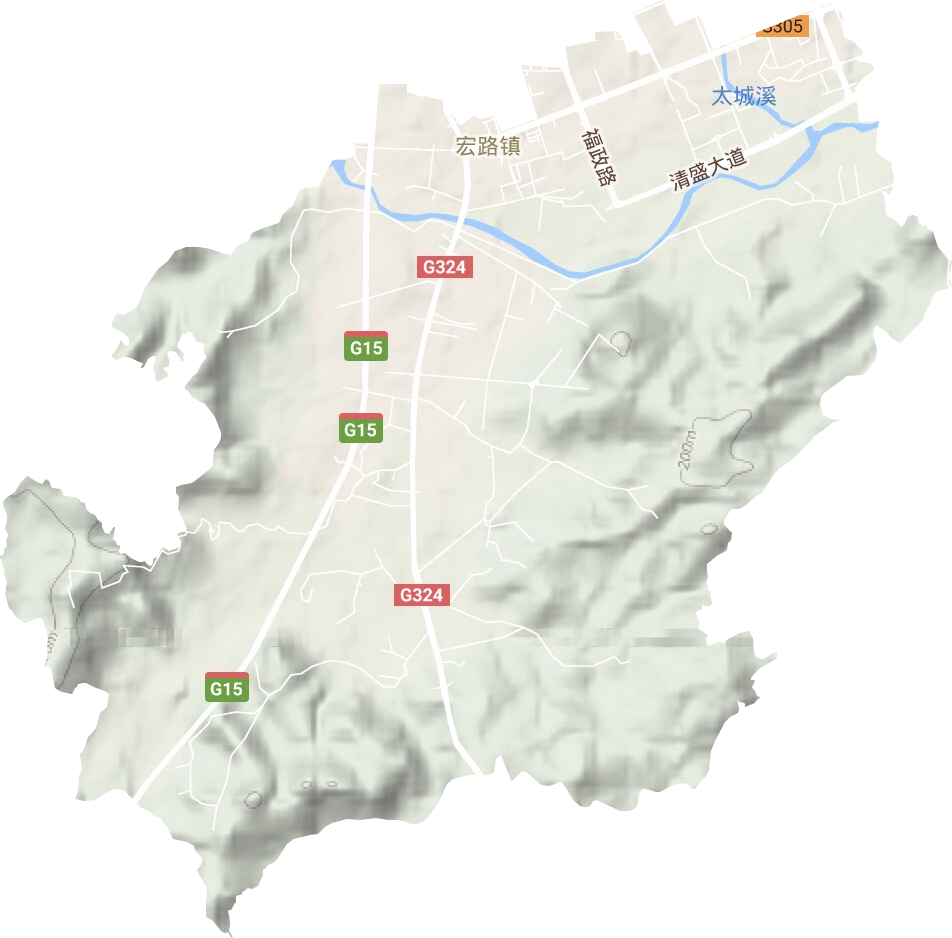 宏路街道地形圖