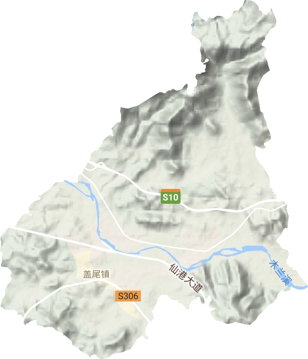 蓋尾鎮(zhèn)地形圖