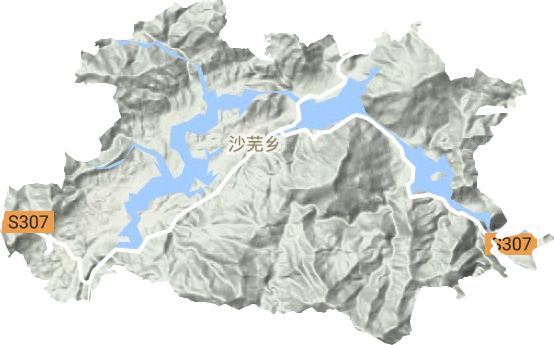 沙蕪鄉(xiāng)地形圖