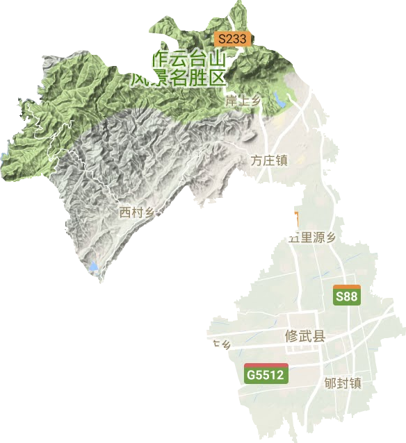 修武縣地形圖