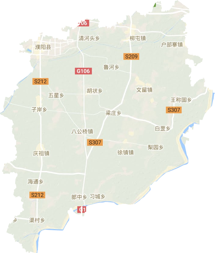 濮陽(yáng)縣地形圖