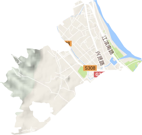 江南街道地形圖