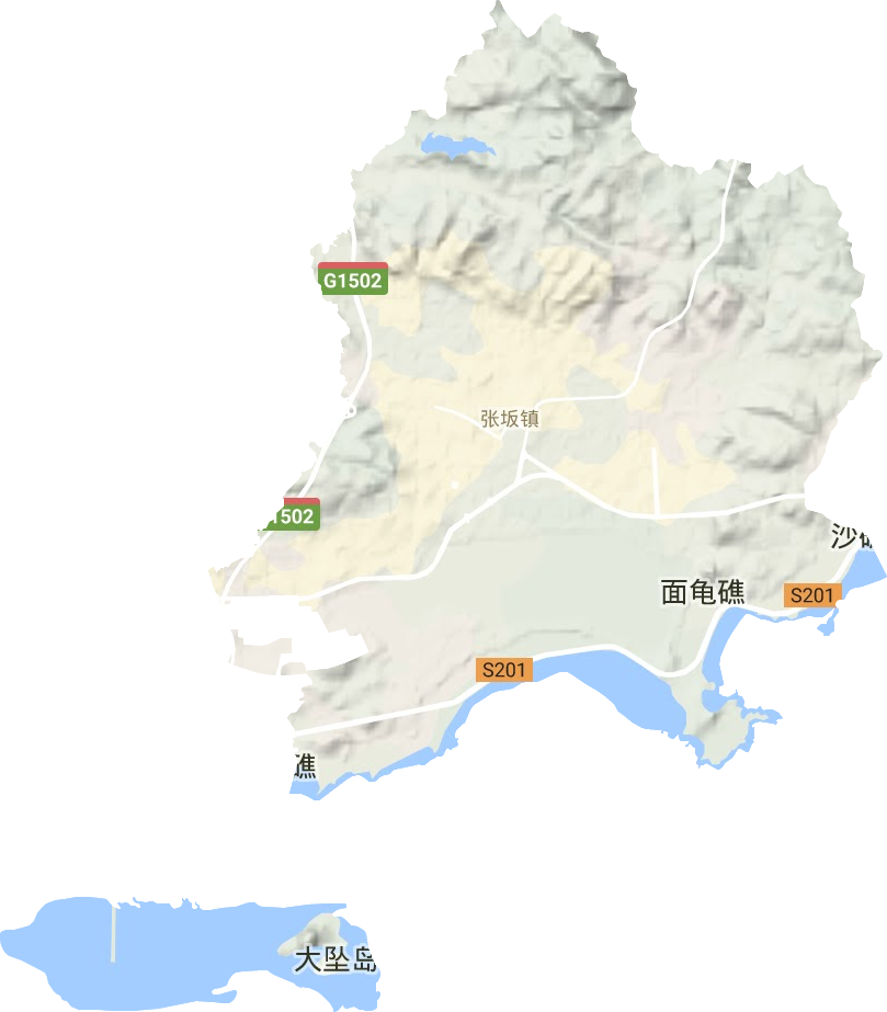 張坂鎮地形圖