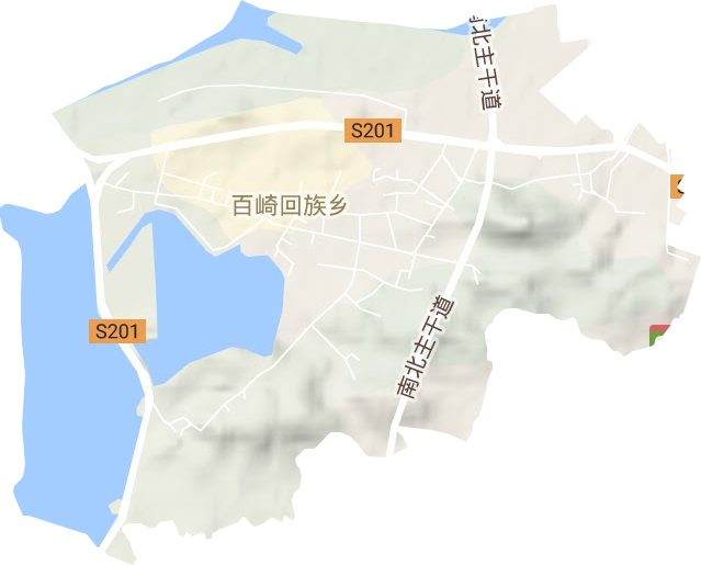 百崎回族鄉地形圖
