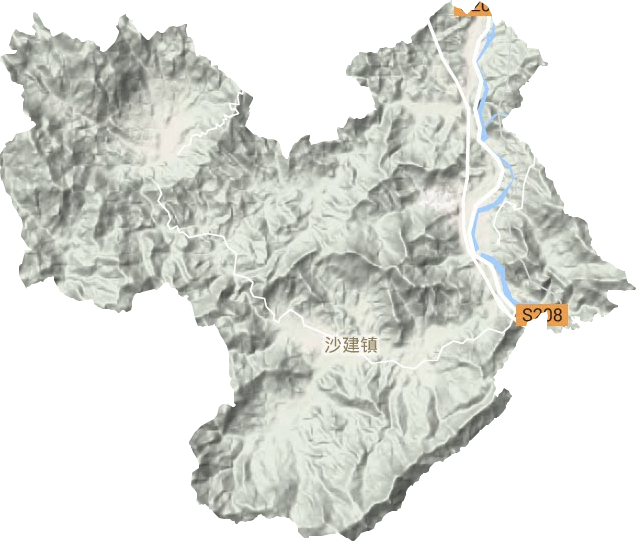 沙建鎮(zhèn)地形圖
