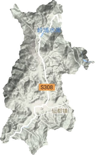 仙都鎮(zhèn)地形圖