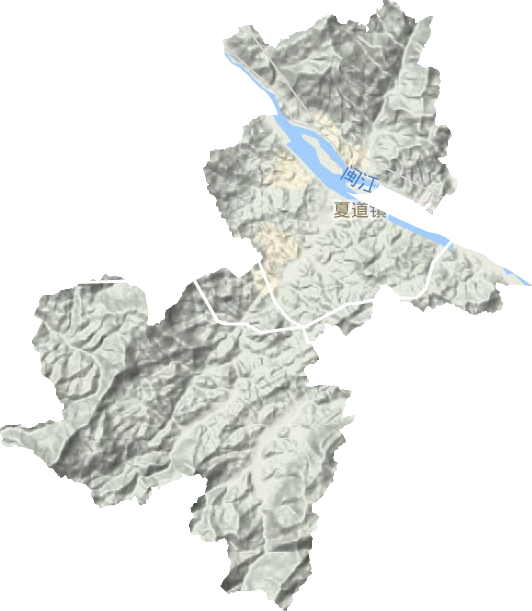 夏道鎮(zhèn)地形圖