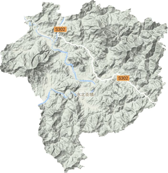水北街鎮地形圖