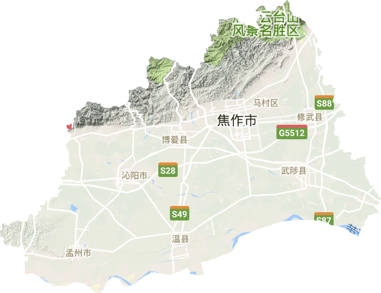 焦作市地形圖