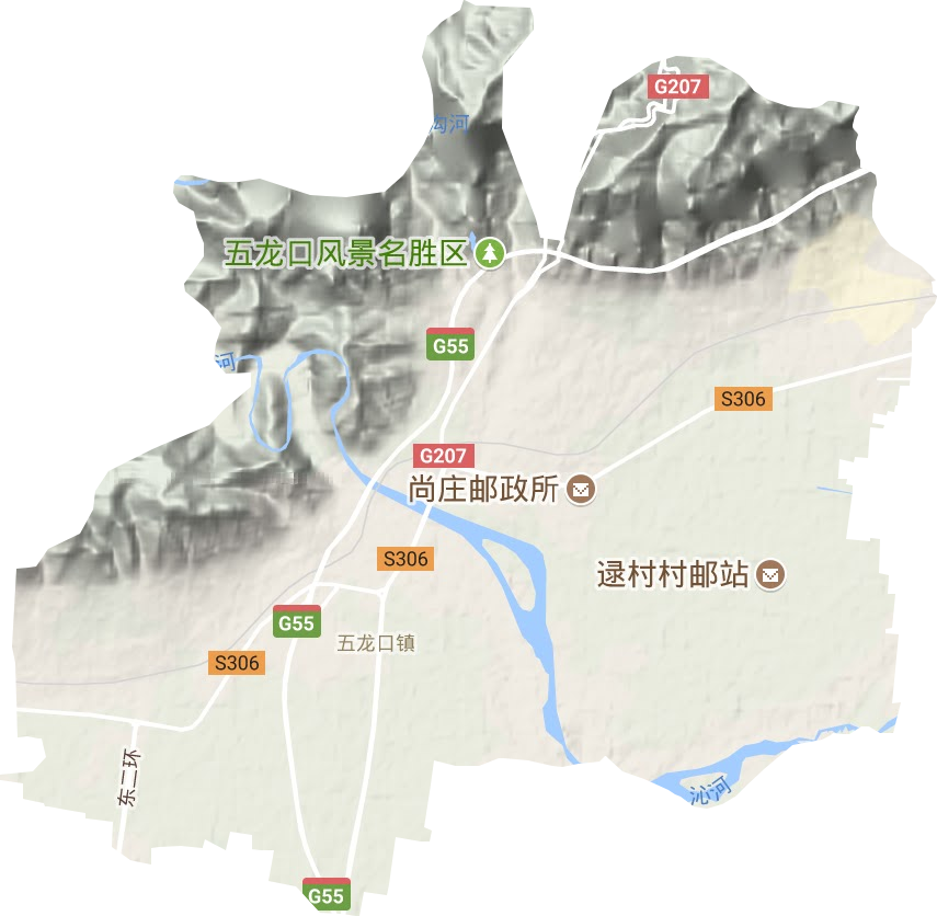 濟(jì)源市五龍口鎮(zhèn)地形圖
