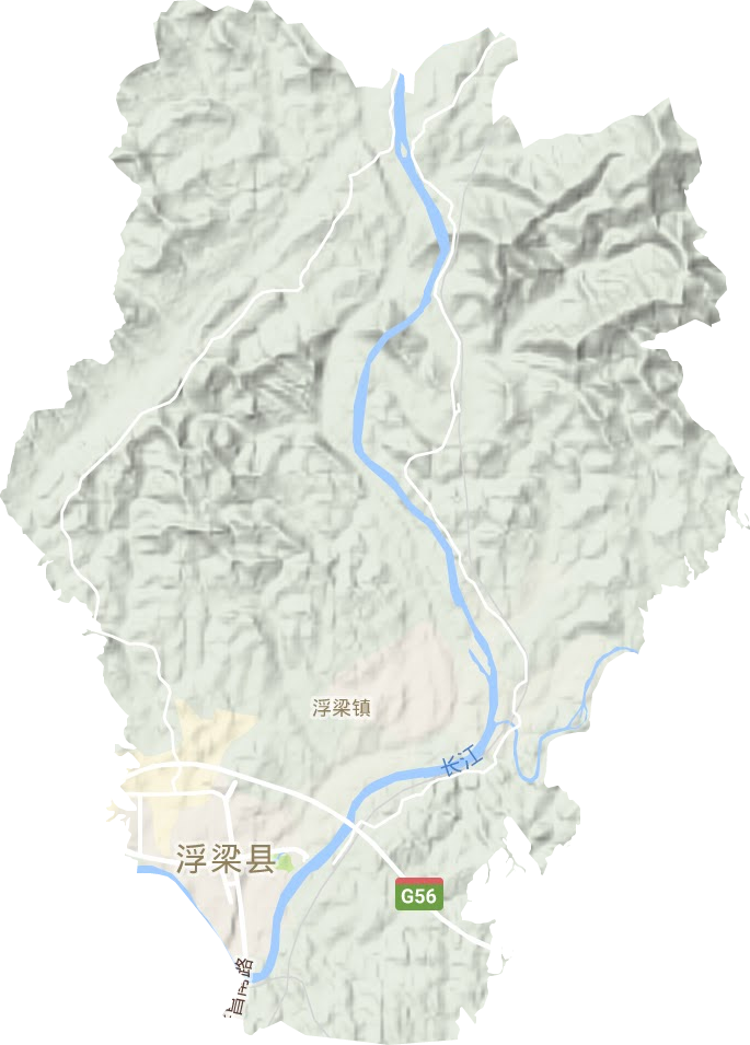 浮梁鎮(zhèn)地形圖
