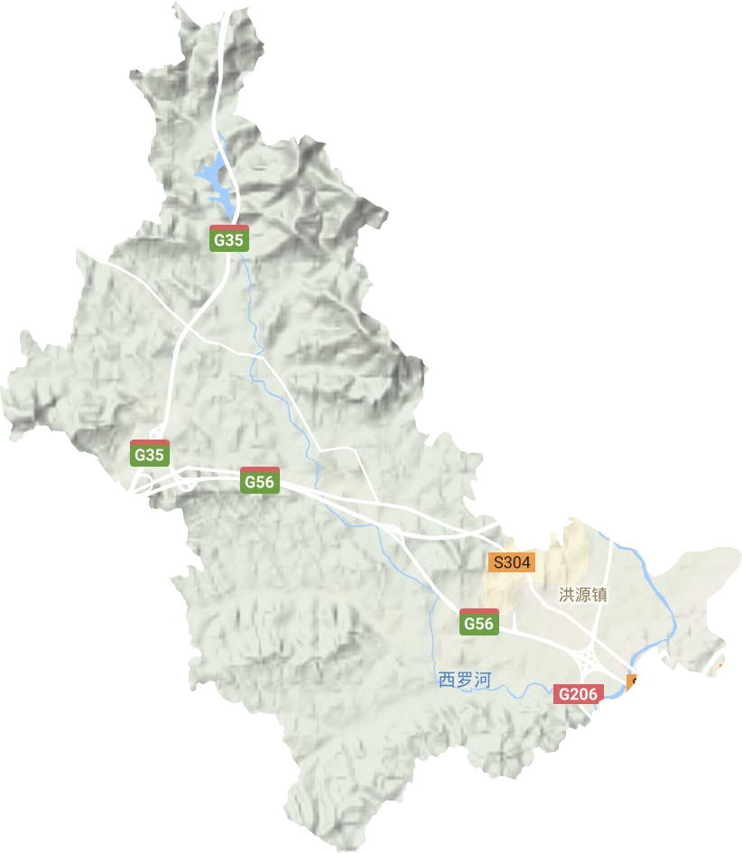 洪源鎮(zhèn)地形圖