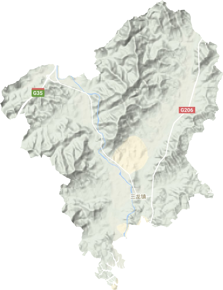 三龍鎮(zhèn)地形圖