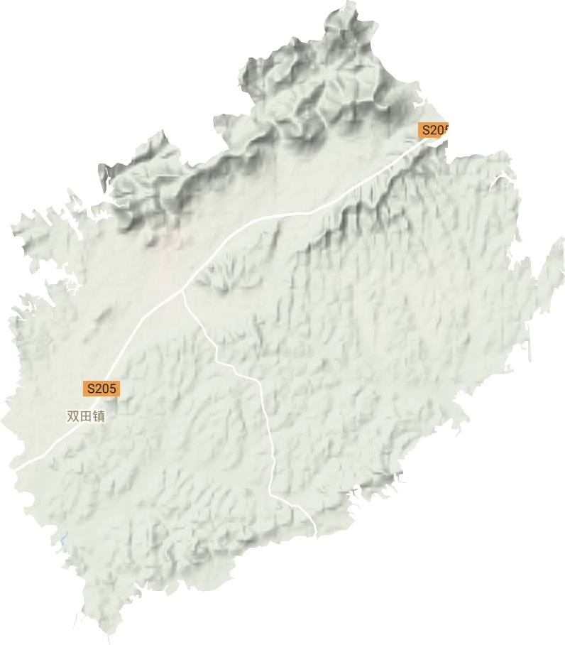 雙田鎮(zhèn)地形圖