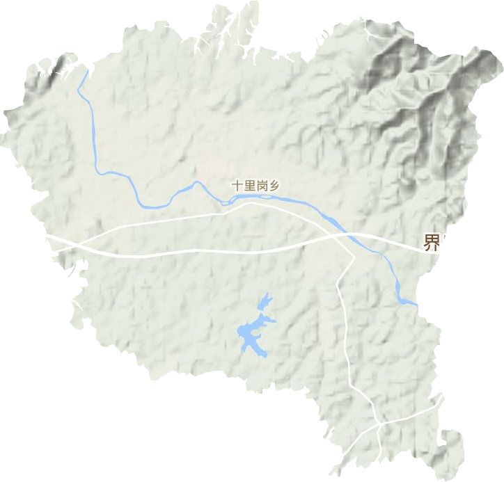 十里崗鄉地形圖