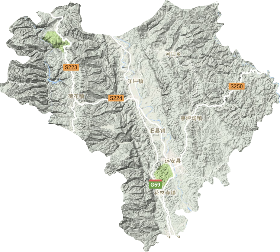 遠(yuǎn)安縣地形圖