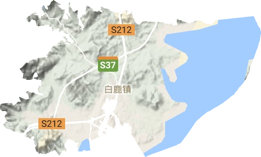 白鹿鎮(zhèn)地形圖