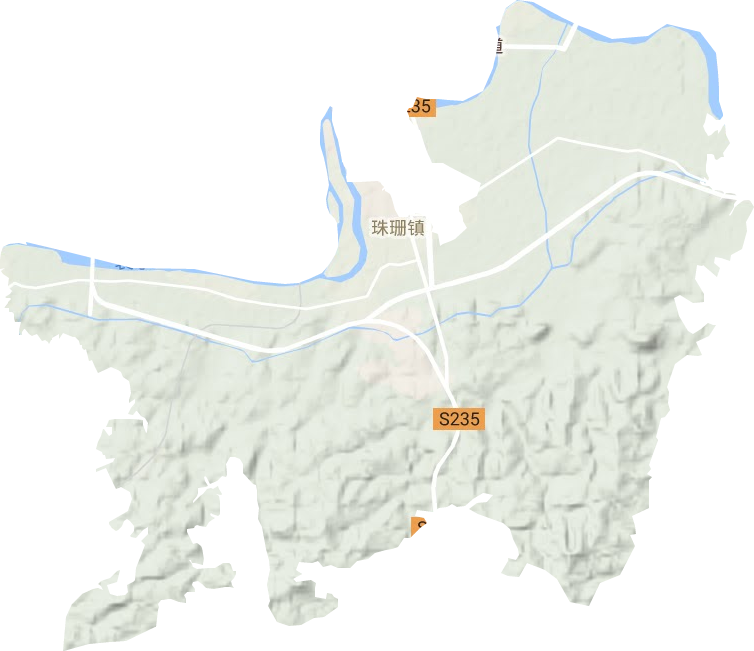 珠珊鎮地形圖