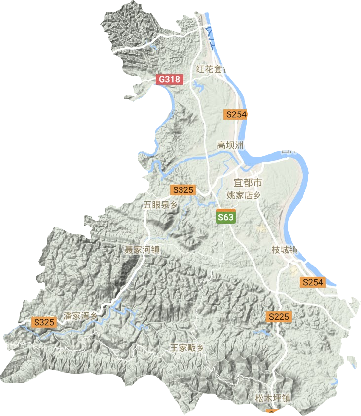 宜都市地形圖