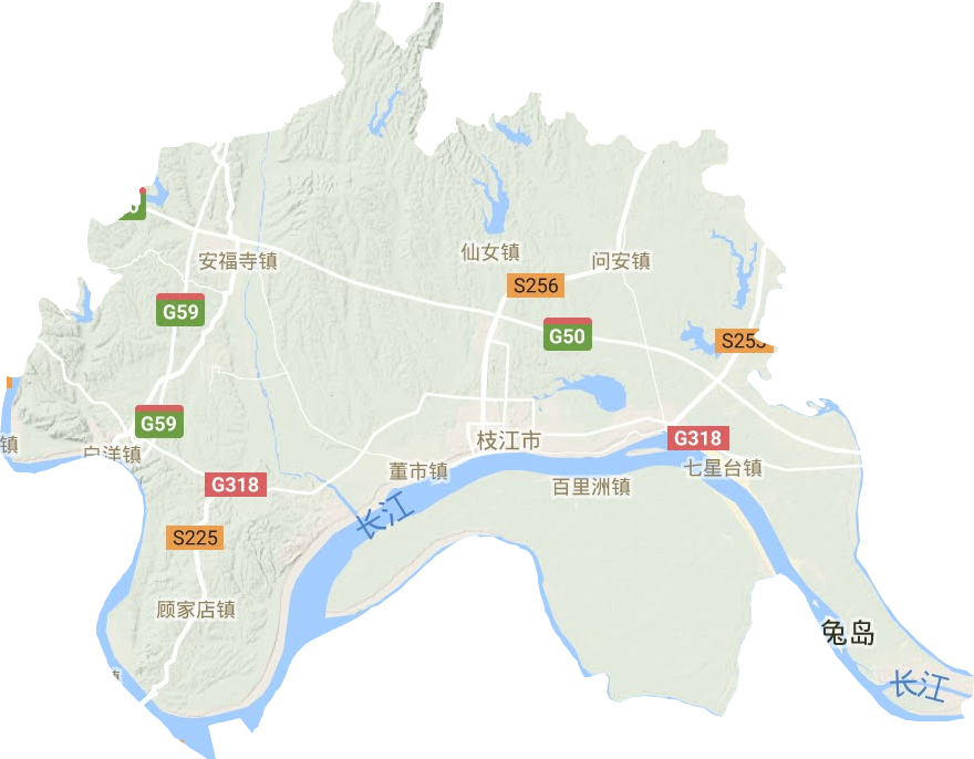 枝江市地形圖