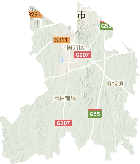 掇刀區(qū)地形圖