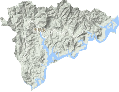 杰壩鄉地形圖