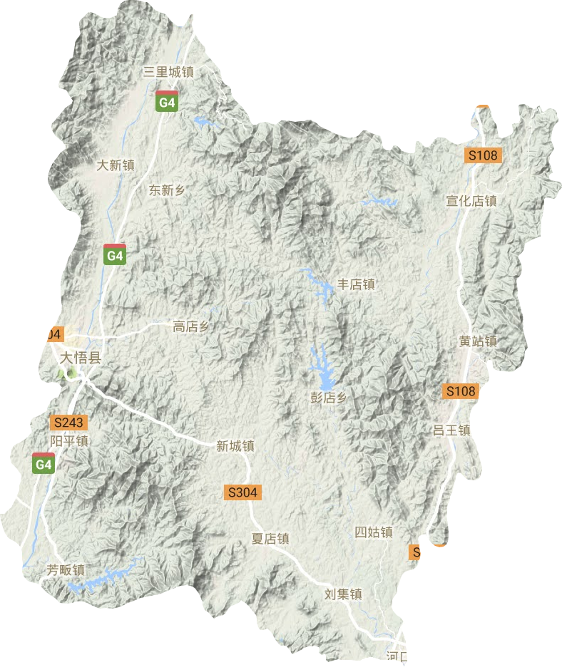 大悟縣地形圖
