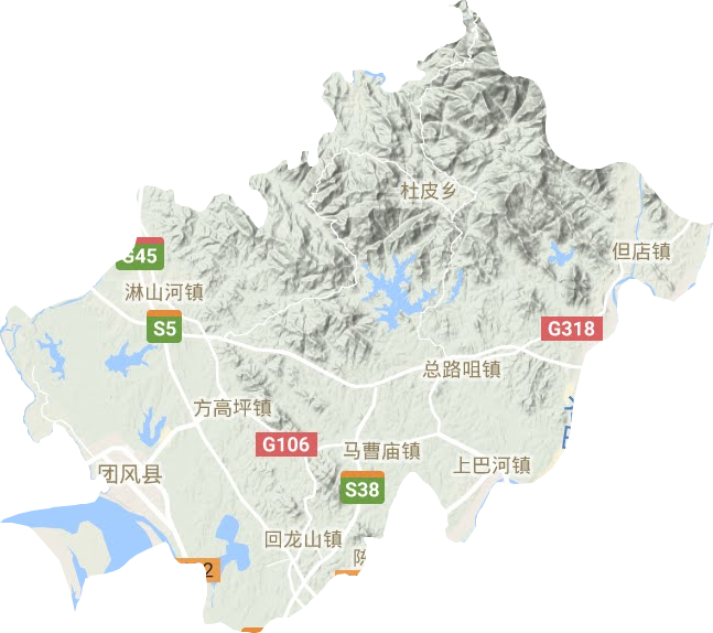團風縣地形圖
