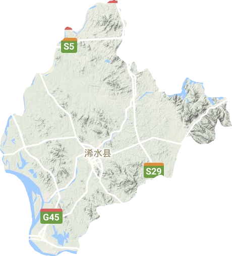 浠水縣地形圖
