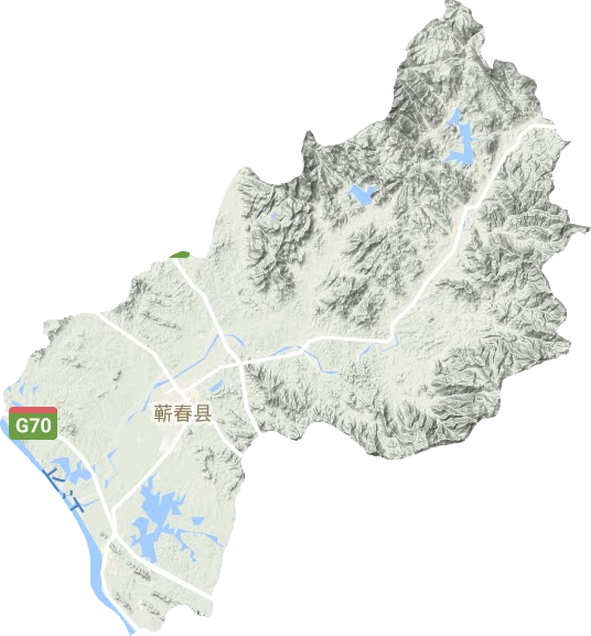 蘄春縣地形圖