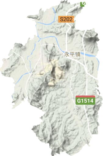 永平鎮(zhèn)地形圖