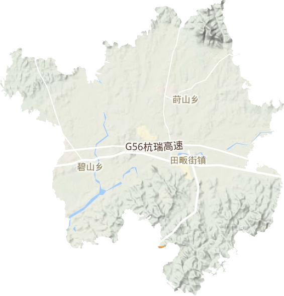 田畈街鎮地形圖