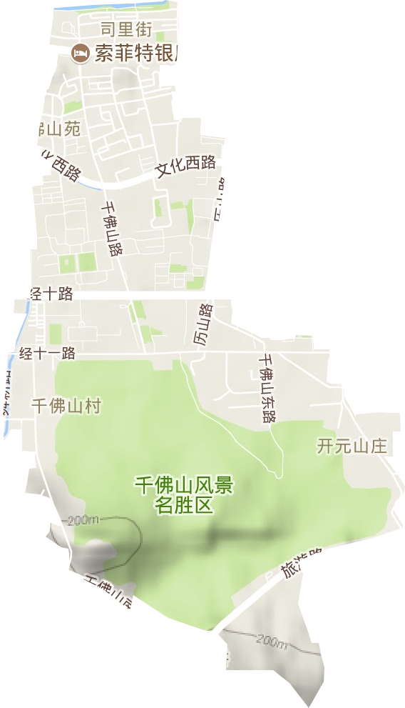 千佛山街道地形圖