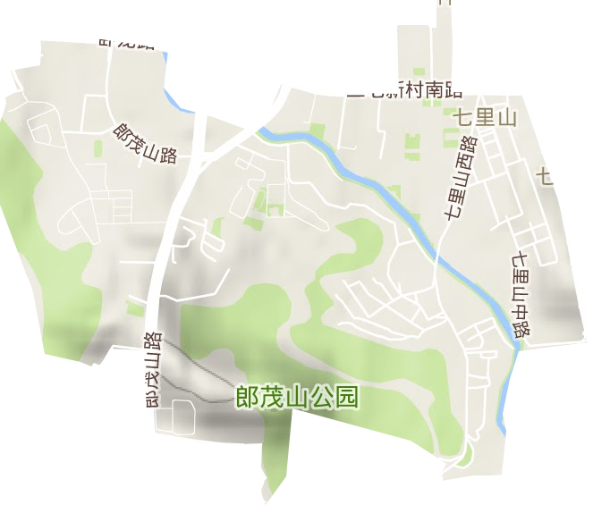 七里山街道地形圖