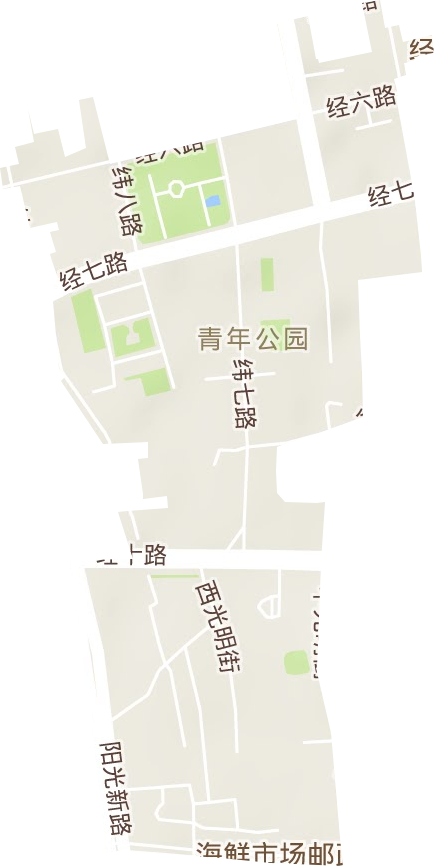 青年公園街道地形圖