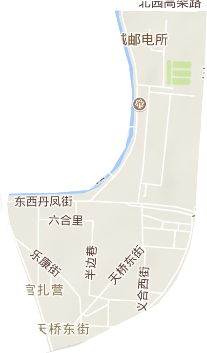 天橋東街街道地形圖